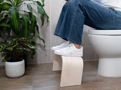 Timber Whitewash Designer Toilet Stool