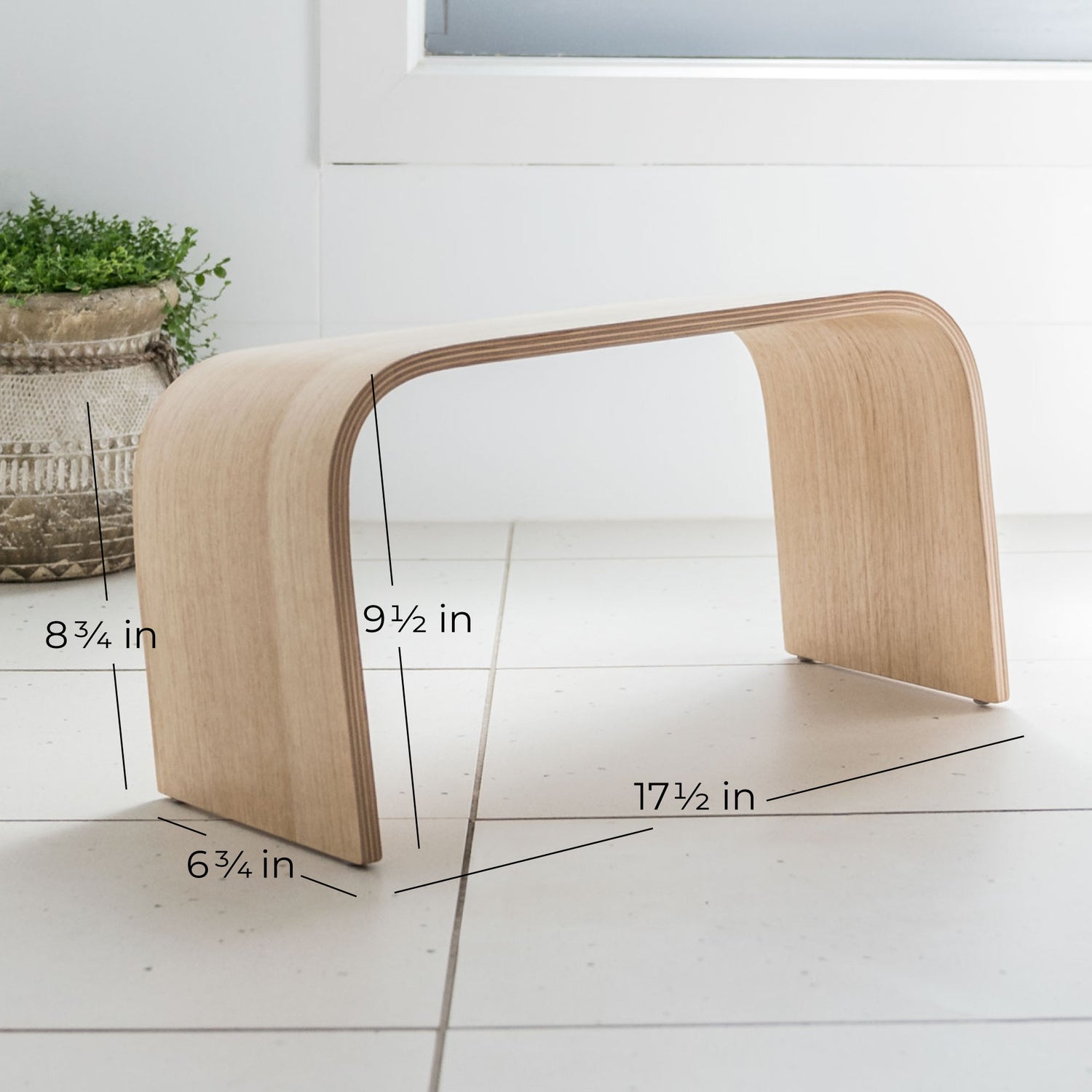 Timber Whitewash Designer Toilet Stool