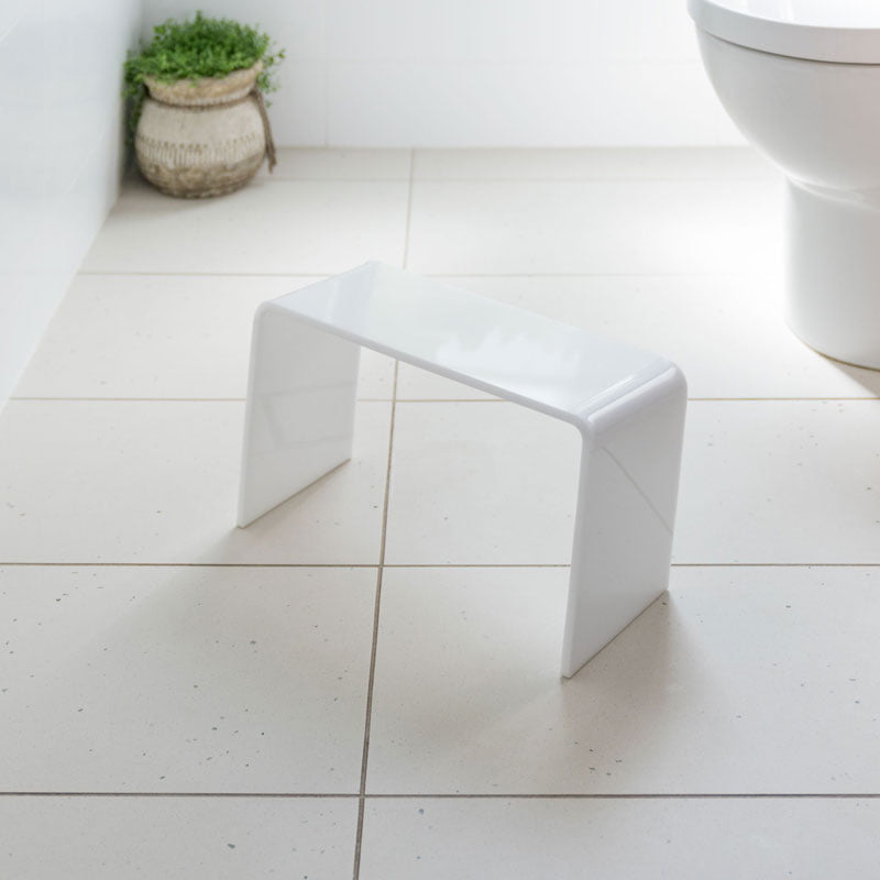 White toilet squat stool